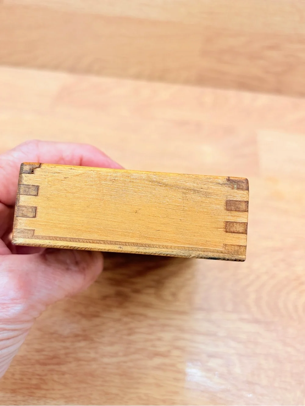 Vintage 1930-1960's Wood Pencil Box Sliding Lid Dovetails